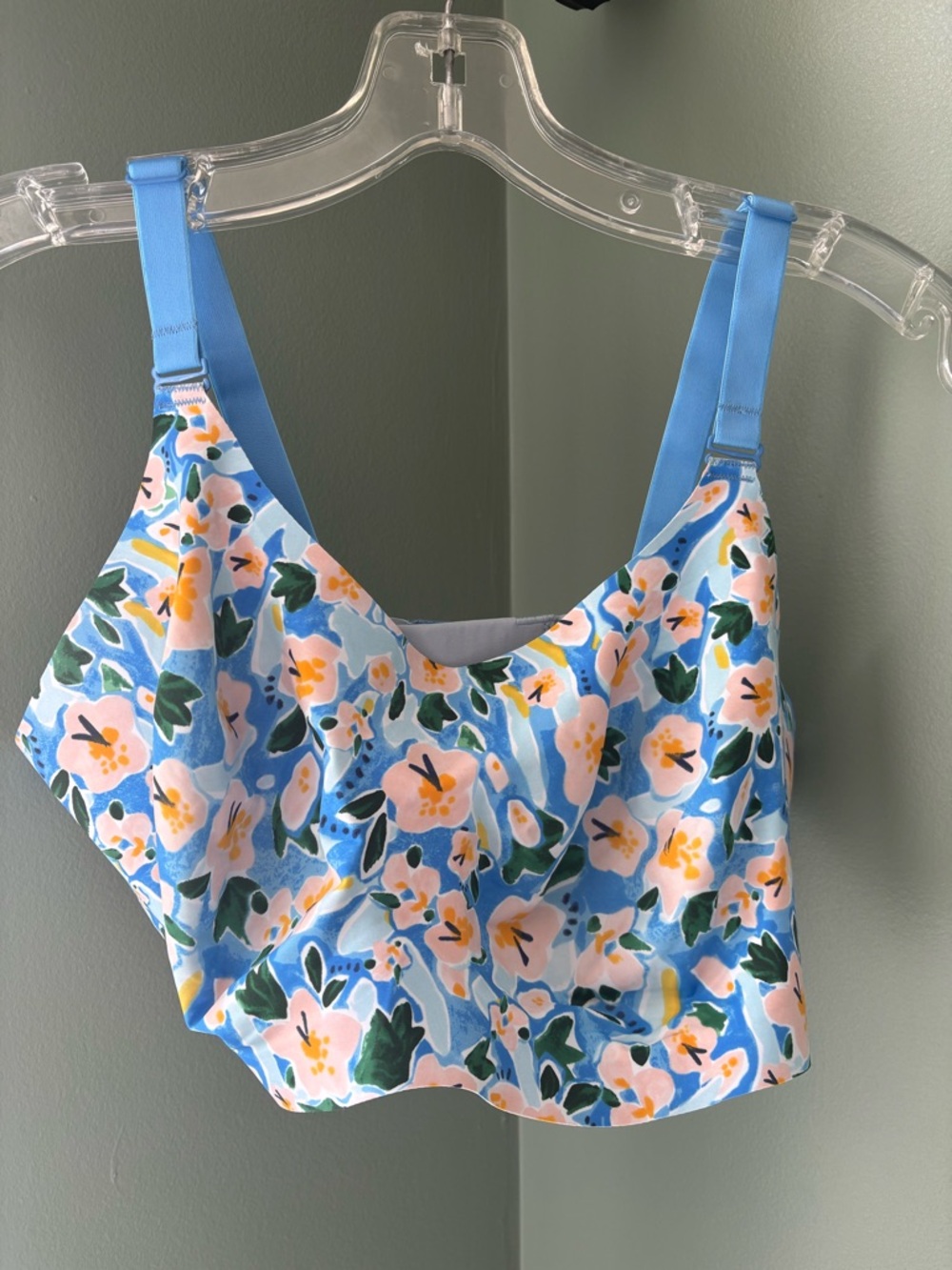 Knix Revolution Bouquet Blue Peach Floral Wireless Bra 8
